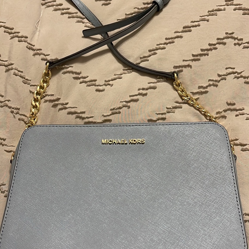Michael Kors Gray Saffiano Leather Crossbody Bag